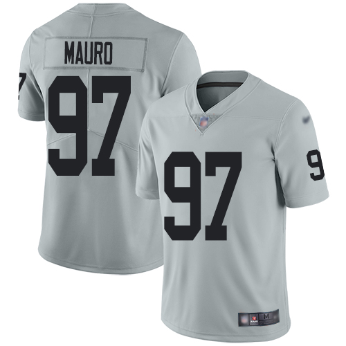 Men Oakland Raiders Limited Silver Josh Mauro Jersey NFL Football #97 Inverted Legend Jersey